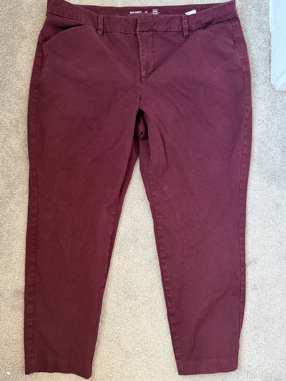 Old Navy Pixie High-Rise Pants in Deep Wine